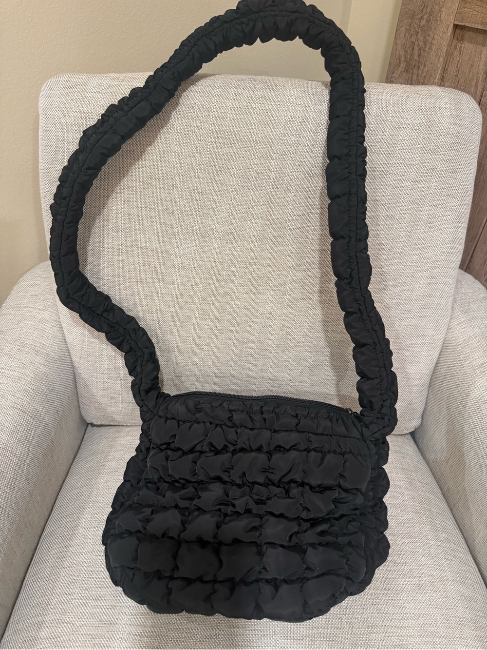 Wild Fable Black Quilted Ruched Crossbody Bag - Women's Shoulder Bag